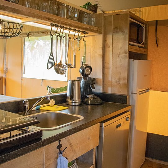 glam camping kitchen